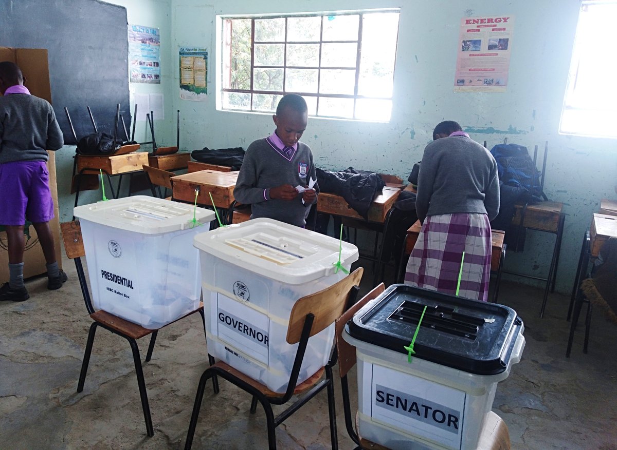 IEBCKenya's tweet photo. IEBC is today presiding over student council election for St Peter’s Elite School, Gilgil. The election has (4) elective positions namely: School President, Deputy President, Governors, Senators and MCA (class prefect) for each class.
#talkwithIEBC https://t.co/mSi2H9GrGx