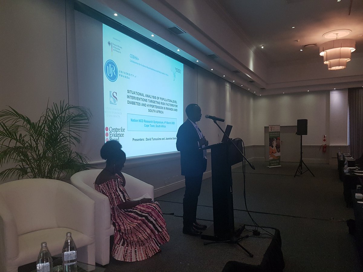 NtawSeleman's tweet photo. At #evidence4NCDs : NCD symposium @Cebha01 and @Uni_Rwanda team ^Ass. Prof. @DKTumusime
presenting on Population Level Intervention targeting Risk factors of NCDs/ Situation Analysis.
#evidence4NCDs @RulisaS https://t.co/1ebYtUBEZE