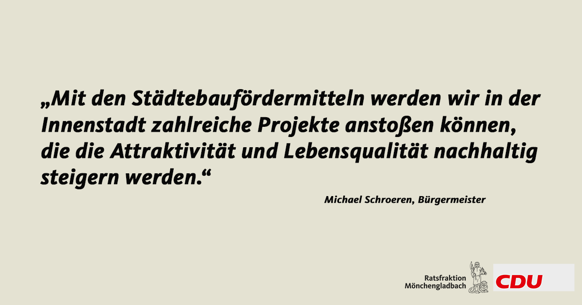 CDU_MG's tweet photo. 22,5 Millionen Euro erhält die Stadt vom Land aus dem Städtebauförderprogramm 2019. Mit den Mitteln wird unter anderem die Zentralbibliothek modernisiert und erweitert und der erste Bauabschnitt beim Geropark in Angriff genommen. Weitere Informationen: https://t.co/cd4daTUdQQ. https://t.co/evEa8pMGoM