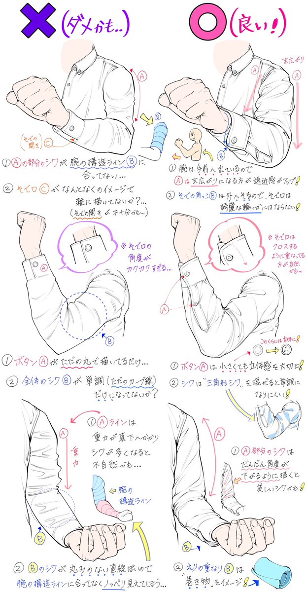 吉村拓也 イラスト講座 シャツ服 の描き方 新作 腕シワのでき方 と シャツ腕のポーズ が上達する ダメかも と 良いかも