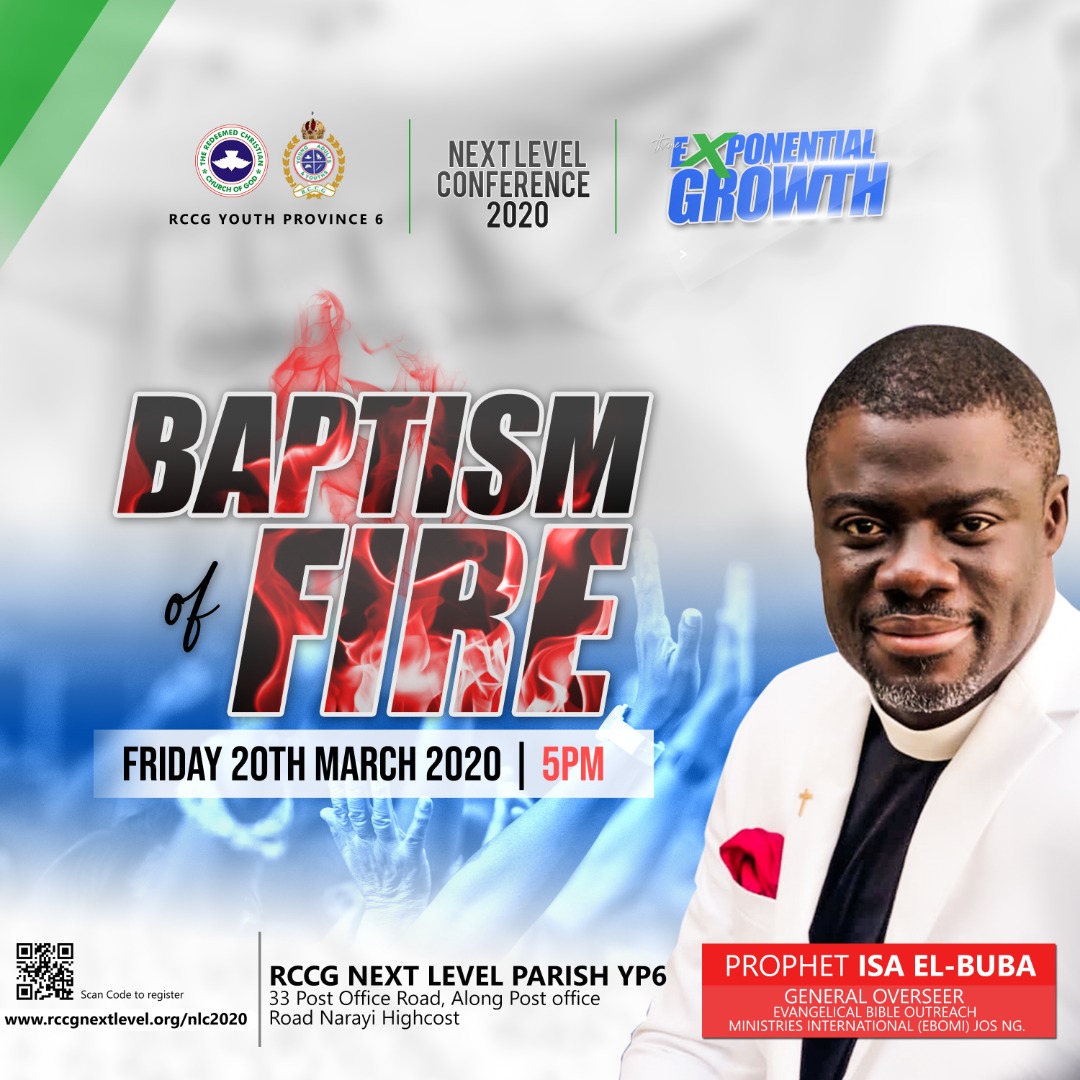nextlevelparish's tweet photo. Good news!
On Friday, March 20th 2020, we have the honour of receiving the Ministration of Prophet Isa El-Buba @isaelbuba at Next Level Conference 2020.
There will be a move of God's Power.
Save the date and be there!
#NextLevelConference2020
#ExponentialGrowth2020 https://t.co/1oWlk804OY