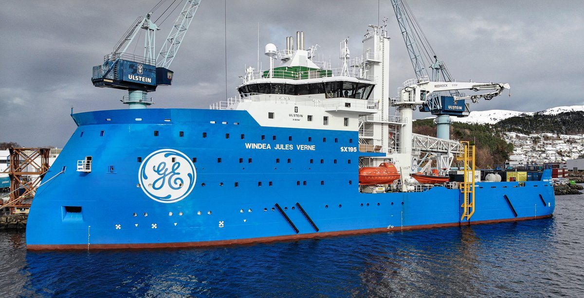 VesselFinder's tweet photo. Ulstein Bernhard Schulte's Offshore wind newbuild to be named WINDEA JULES VERNE
https://t.co/4rJRLHOG68 #BernhardSchulte #OffshoreWind #UlsteinVerft #WindeaJulesVerne #GE #MerkurWindFarm #offshore https://t.co/KWccVamwlG