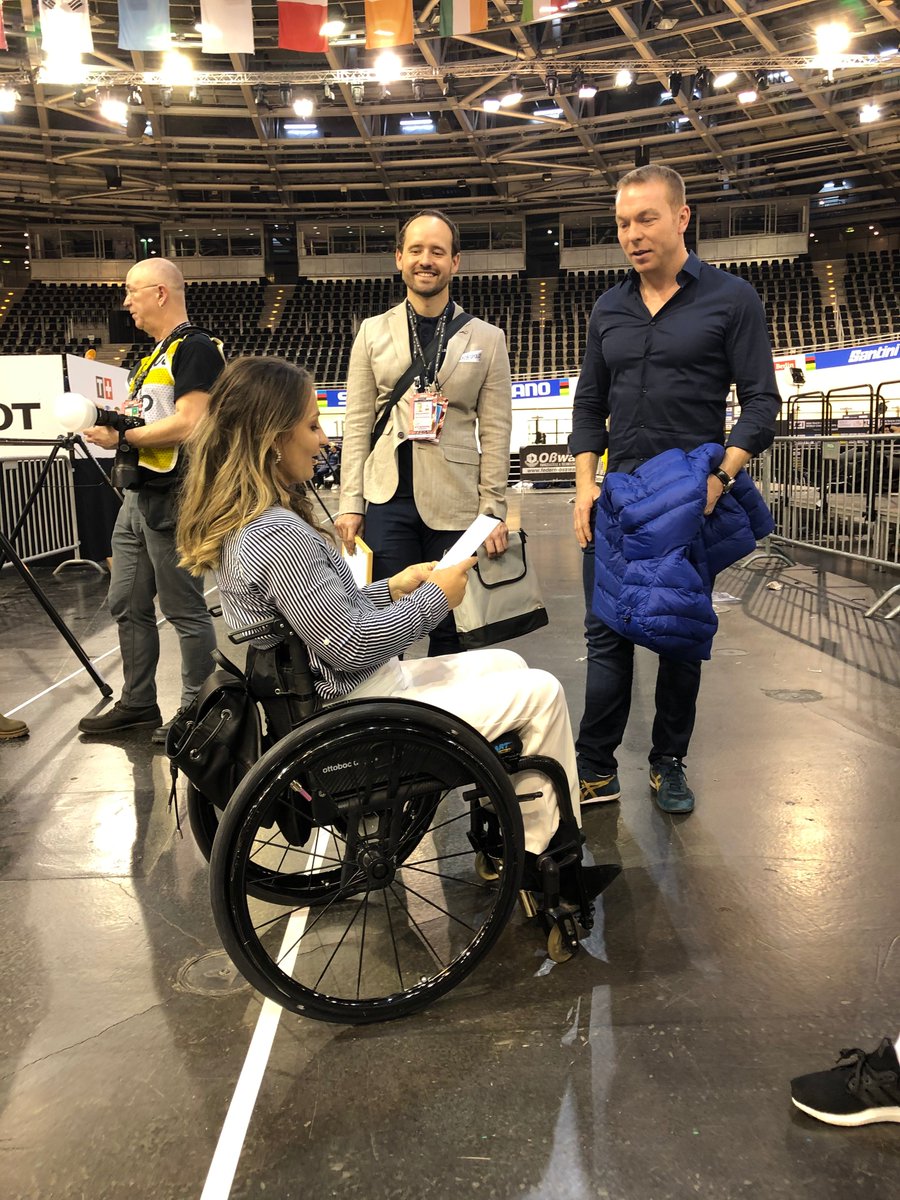 Leszek33's tweet photo. Kudos to the @UCI_cycling President @DLappartient for presenting the well-deserved UCI Merit Award to @KristinaVogel. Sir @chrishoy as a world-class act shared his support &amp; solidarity. I had a wonderful &amp; deep conversation with @KristinaVogel that I will share with my students. https://t.co/vfw9c6TbIZ