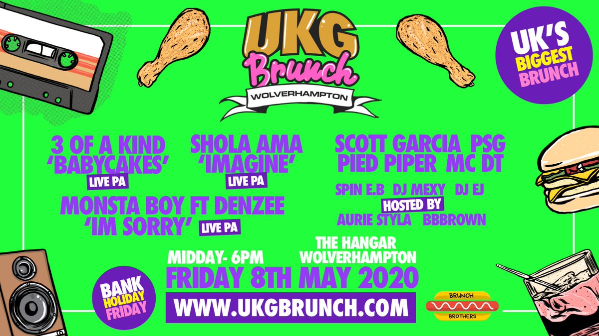 #WOLVERHAMPTON! We're Bringing The UK's Biggest Daytime Garage Party & Bottomless Brunch To You On Bank Holiday FRIDAY 8TH MAY At #TheHangar 🍗🍹💃🏽 Tickets 👉🏼 ukgbrunch.com #UKGBrunch #DaytimeRaver