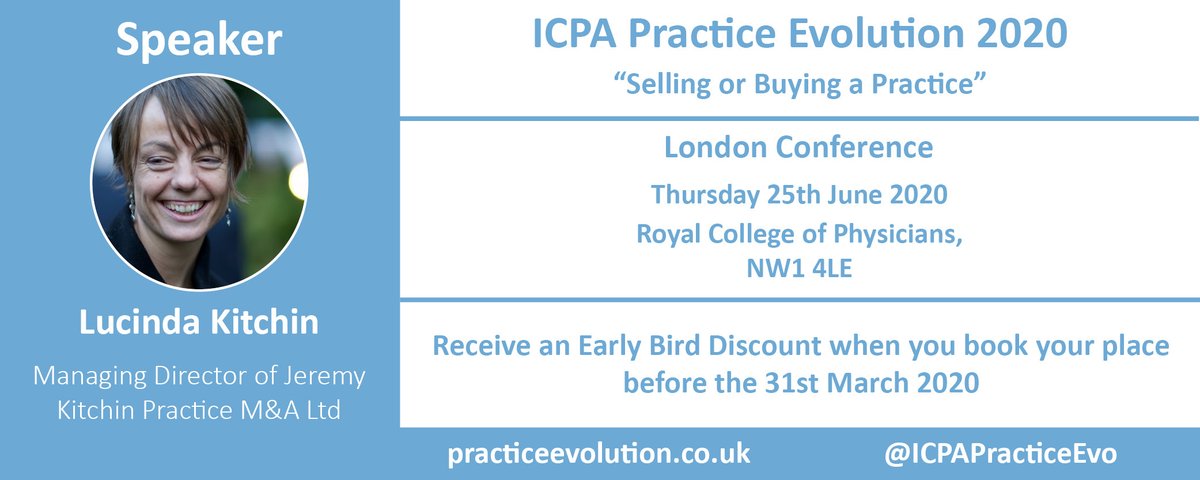 Find out more about the Practice Evolution speaker Lucinda Kitchin from Jeremy Kitchin with her presentation on "Selling or Buying a Practice" #London #PracticeEvolution ow.ly/9QY030q8pBp