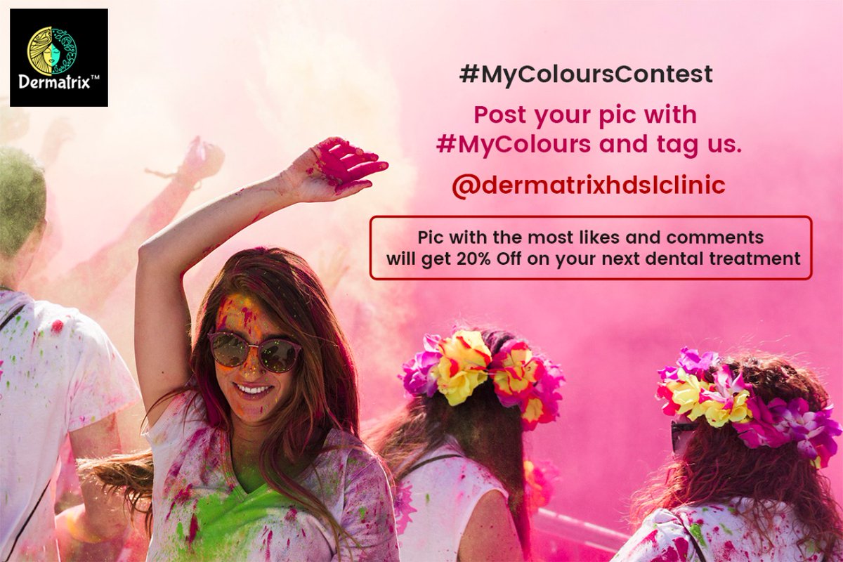 dermatrixclinic's tweet photo. #ContestAlert
Flaunt the #colours in your life. Post your Holi pic with #MyColours & tag us. Book your appointments at 9420787197 / 8369768440 for skin, hair or dental treatments.
#Dermatrix #mycolourscontest #dermatologist #lasertreatment #skintreatment #hairtreatment #thane https://t.co/udaj9buZ7O