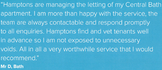 At Hamptons International we don't meet our clients' expectations... we exceed them. Another fantastic review from a valued client, thank you from the Hamptons Lettings team - Bath.