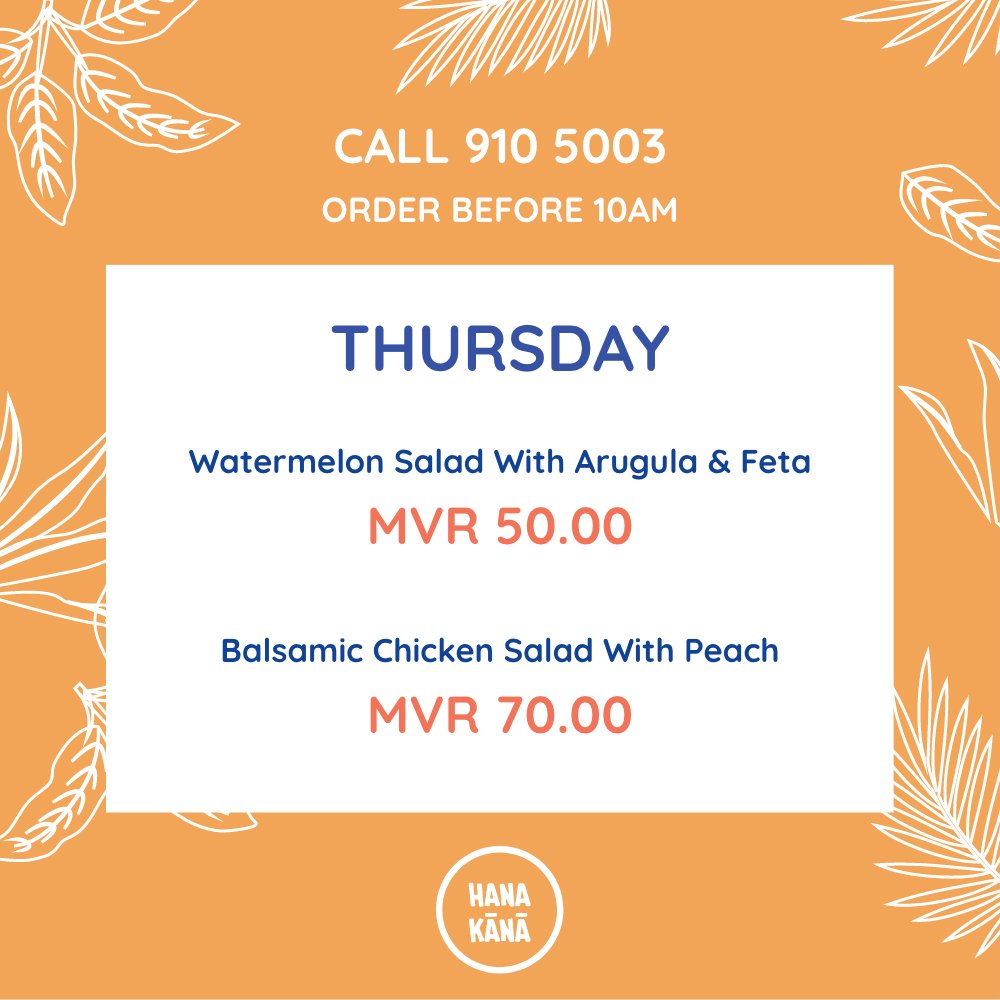 hanakaanaa's tweet photo. Our new menu for Thursday 😁
.
Call, Text, Viber or Telegram 9105003 to order 👍
.
#GoathiFood #lunch #homemade #homemadelunch #food #eat #tasty #instafood #yummy #Maldives #Thursday #eathealthy #menu #lasagne #salad #HealthyEating https://t.co/grXxUkQazT