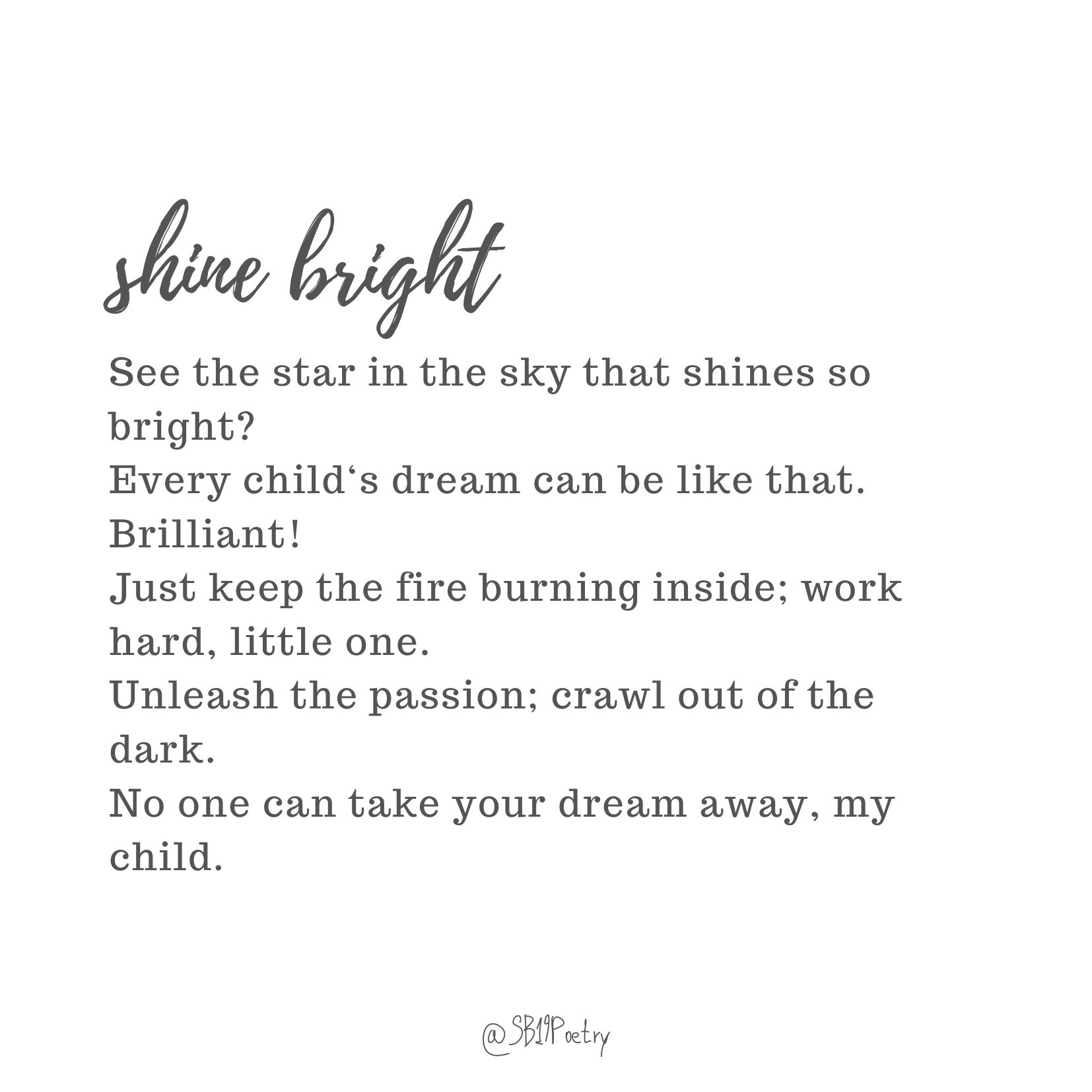 SB19 Poetry on X: Shine Bright May this short poem echo Sejun's words of  encouragement in pursuing our passion. A'TIN, let's awaken the desires of  our inner child. Written by: Cassandra #SB19OnTWAC #