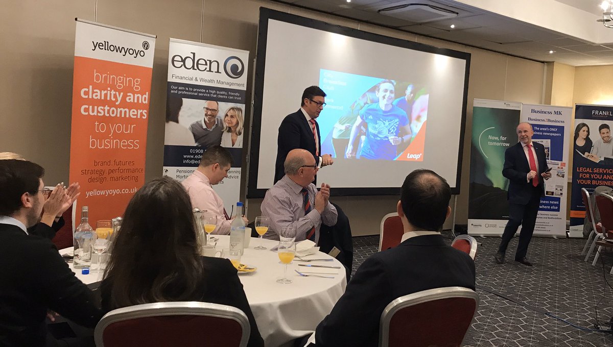 Good to hear from <a href="/MarkOrmerod1/">Mark Ormerod</a> of <a href="/Leap_BMK/">Leap BMK</a> at <a href="/citybreakfastmk/">City Breakfast MK</a> on #sport in the UK, where Leap fits in and why raising activity levels locally is so important to mental and physical wellbeing #leaplove #MK20in20 <a href="/Sport_England/">Sport England</a> <a href="/BucksSportsAid/">Bucks SportsAid</a>