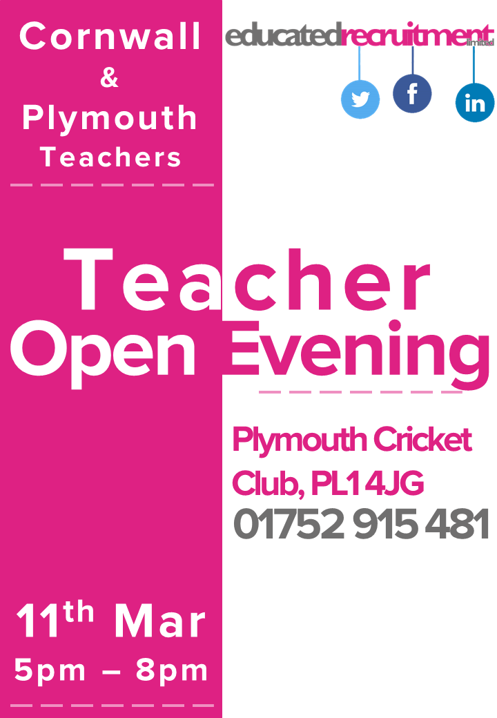 😁 1 week today! 😁
📆 Open Evening at @plymouthcricketclub on Wednesday 11th March! 5pm-8pm
☕️ Come along for a cup of tea and a biscuit if you are interested in teaching work or teaching assistant opportunities!
☎️ Call Sam on 01752 915481 to find out more! 
#teacherjobs