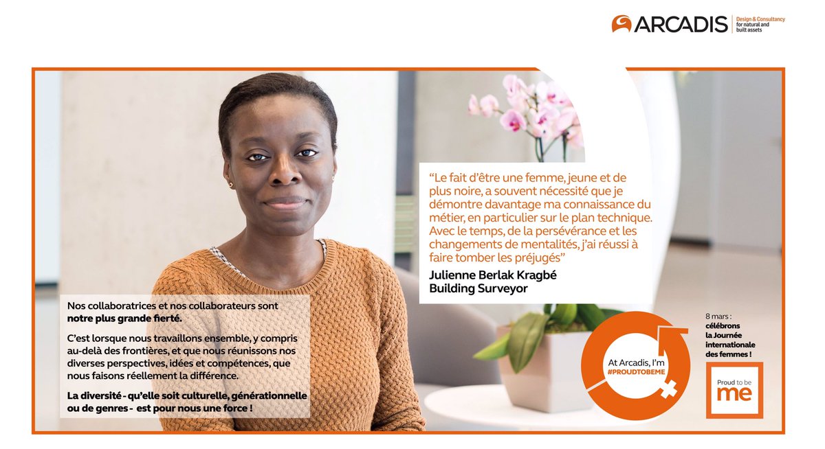 ArcadisFR's tweet photo. Nos collaboratrices & collaborateurs sont notre plus grande fierté. La #diversité qu’elle soit culturelle, générationnelle ou de genres est pour nous une force !
#WomensDay #ingénierie #IngéEgalité #ArcadisWomen #ProudtobeMe #Mars8 #8Mars #Arcadis #EgaliteFH #EgaliteFH #Femmes https://t.co/4lwcOgMf98