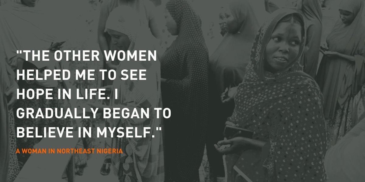 CRbuildpeace's tweet photo. In 12 communities in northeast #Nigeria we're working with 
@h_interactive1 to create women-only spaces which have already given hundreds of women the opportunity to share their stories of conflict. Read Hadiza's story: https://t.co/B5O9BAPRdT #IWD2020 https://t.co/YGkjWjU0Ag