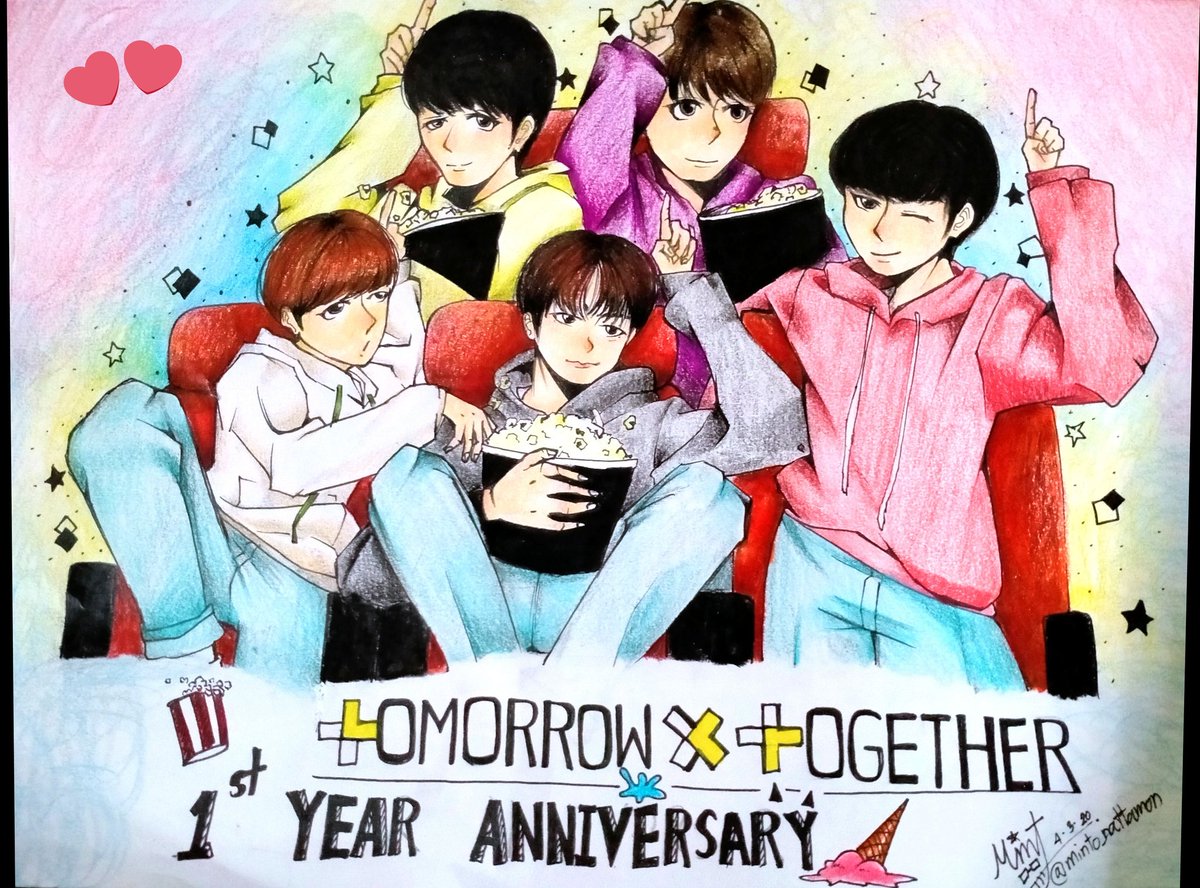 Minto_Nattamon's tweet photo. Happy 1st Anniversary🎉
ครบรอบ 1 ปีที่ตามแล้ว! รักตลอดนะ~
#TXTfanart
#TXT_OurStarLine
#TXT1anniversary
#OneDreamWithTXT https://t.co/fFrg2jL6AF