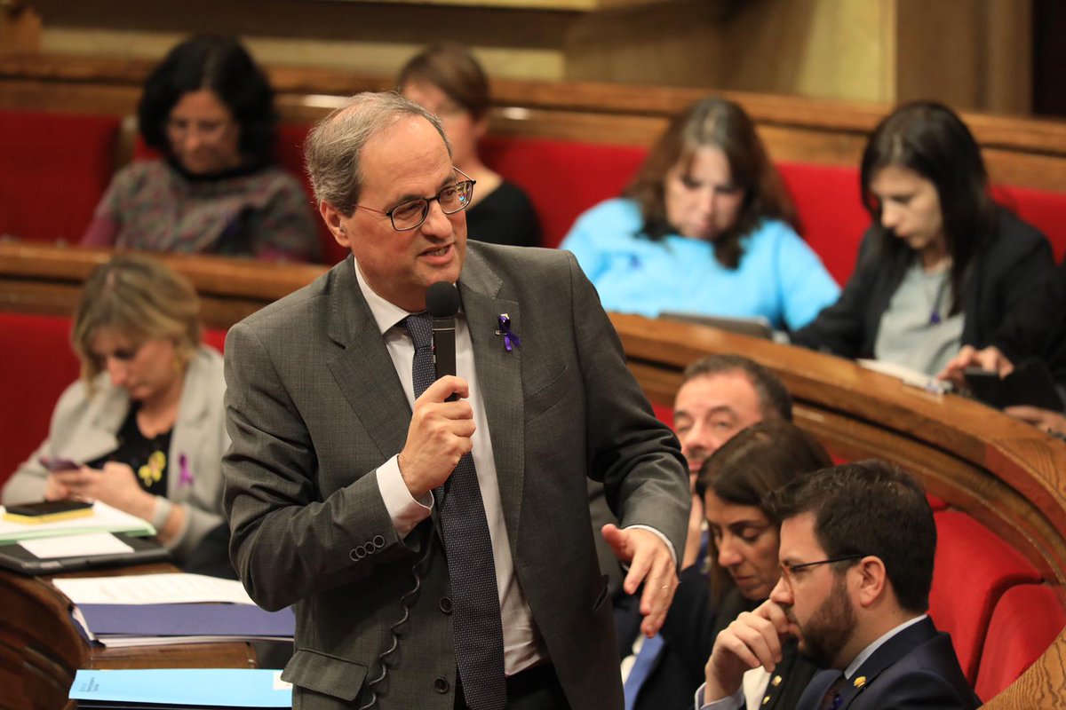 #President <a href="/QuimTorraiPla/">Quim Torra i Pla</a>: “We still don't know what the Spanish gov’t is proposing. The Catalan position at the negotiating table was crystal clear: the right to self-determination, amnesty and an end to repression. Now we want to know what the state’s proposal is.” #Parlament