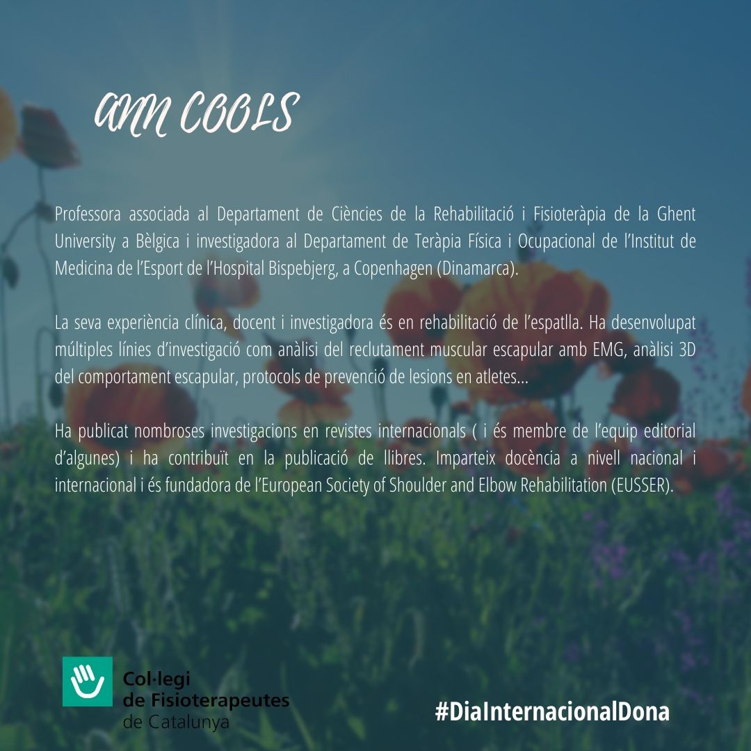 ColFiCat's tweet photo. En el marc de la celebració del #DiaInternacionalDona el proper #8demarç , la Comissió de Neuromusculoesquelètica #NME de @colficat fa el seu petit homenatge a 5 dones rellevants de la #Fisioteràpia #NME Homenatjant dones rellevants de la #Fisioteràpia #AnnCools https://t.co/BrfjniAvDd
