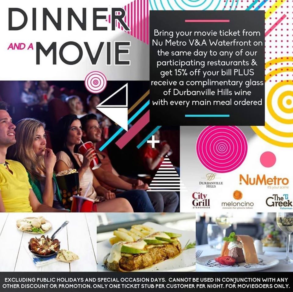 Got no plans for this week? How about dinner and a movie? #CityGrill #steak #grill #grillhouse #capetown #SouthAfricanGrill #gourmet #movie <a href="/numetro/">Nu Metro</a>
