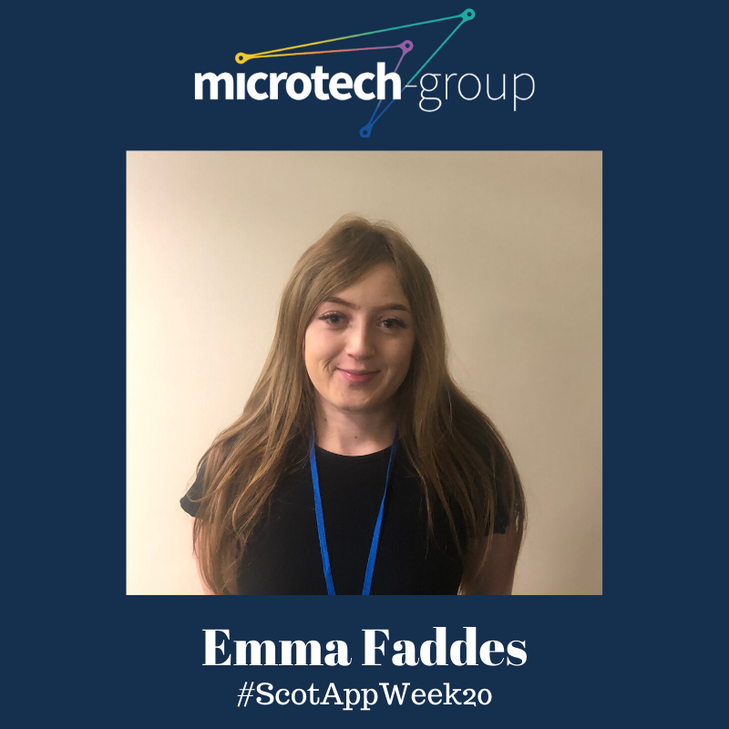 microtech_group's tweet photo. Our apprentice Emma has grown her digital skills vastly since starting in October 2018!

As well as completing her Lvl 6 Digital Apps Support &amp; working towards her Lvl 6 Business &amp; Admin, she has gone above and beyond attending extra training! #ScotAppWeek2 #TalentWithoutLimits https://t.co/zkdzIJnPZj