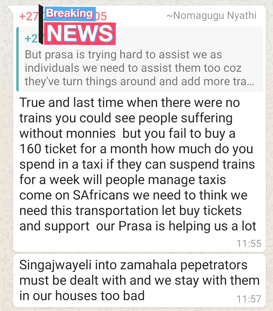 Today's major #cabletheft in Vereeniging saw no trains able to transport the hundreds of commuters from that line. A single act of #cabletheft can cost up to millions lost and also affect 1000's of commuters
It is heartwarming to see commuters stand in support
#StandAgainstCrime