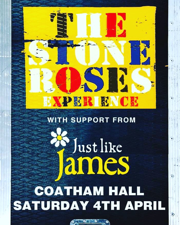 We are playing Coatham hall in Redcar 4th April it’s going to be a belter people.. You can buy tickets here. wegottickets.com/event/499204 @stonerosesdisco #stoneroses #thestoneroses @RedcarCleveland #liveband @thestoneroses @ShiiineOn_ @cavernliverpool #madchester #hacienda