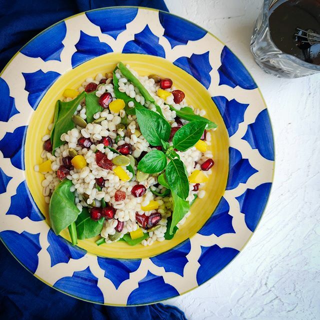 The Barley Salad with a desi twist..A sneak peek to my upcoming workshop this weekend...2 days to go and I can't keep calm...I spent the whole day today trying out the recipes..
This is my version of the Jau/Barley Salad that I will be teaching at <a href="/panin/">panin</a>… ift.tt/2VII69n