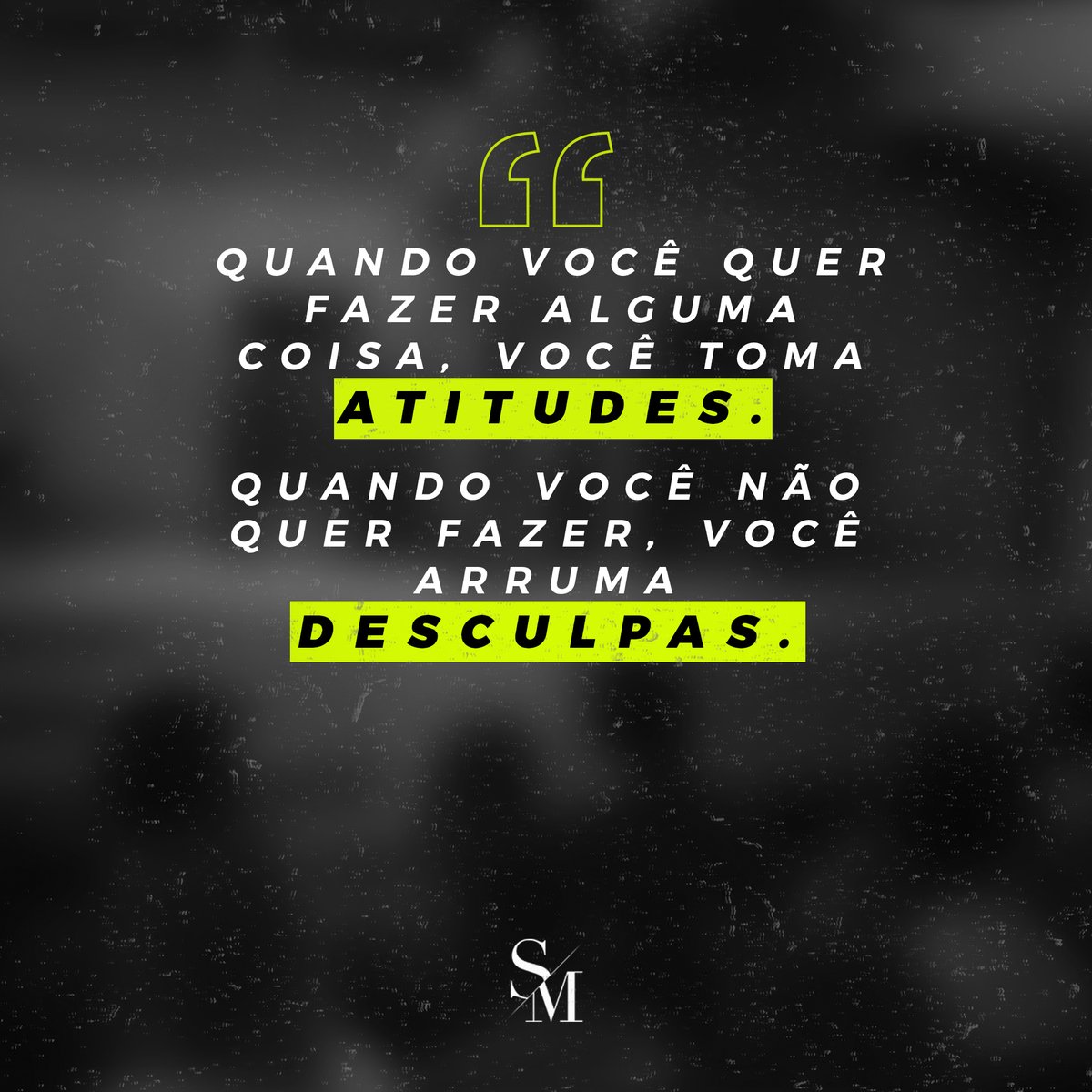 TOME UMA ATITUDE HOJE!

Quem realmente quer realizar algo, se empenha e age. Quem não quer, fica só falando, mas não faz nada e ainda justifica usando desculpas. 

Qual atitude você decide tomar hoje?