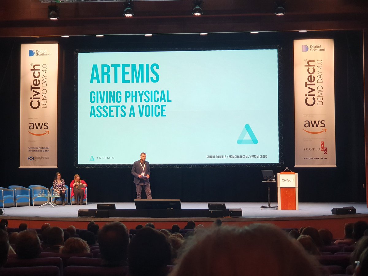 m2m_cloud's tweet photo. And we're up! Our very own Stuart Colville explains Artemis at #CivTech4 #DemoDay @CivTechScotland https://t.co/RaONjdwvvY