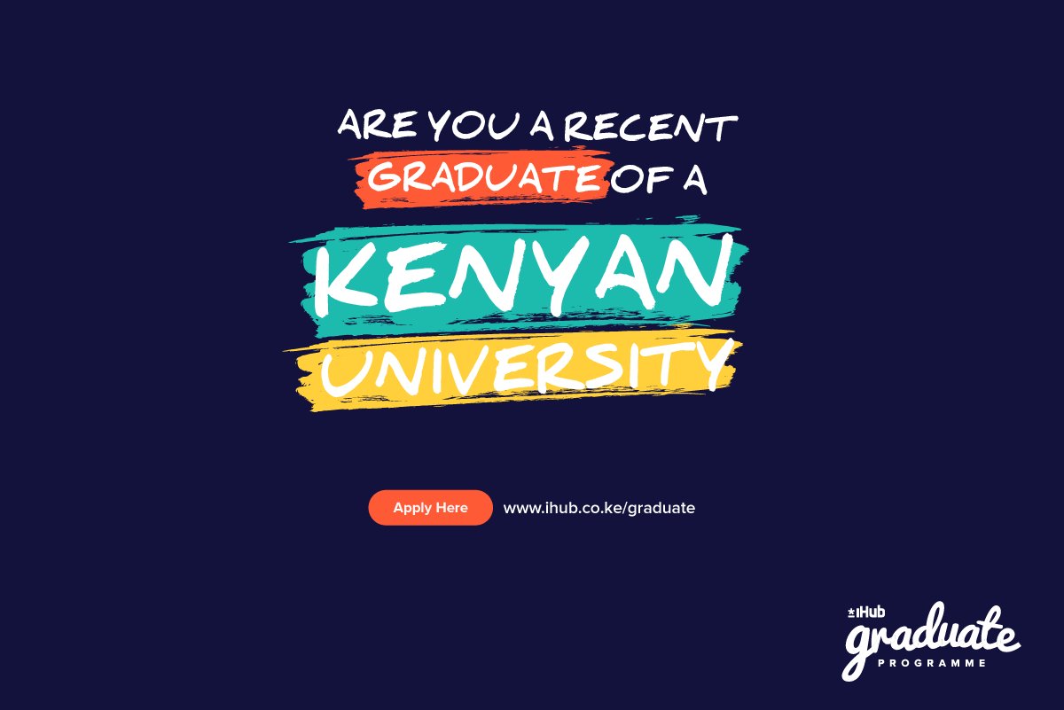 iHub's tweet photo. We are excited to announce the launch of the #iHUB #GraduateProgramme for graduates of Kenyan Universities.

The programme is designed to equip graduates with relevant skills in #Edtech, Innovation Consulting, and Incubation/#StartUp support.

Apply here: https://t.co/1a0n1rDKL4 https://t.co/iQhR53JDQO