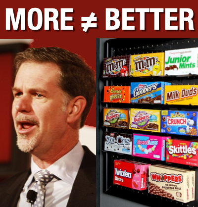 It’s the ‘why’ behind limits at the movie theatre.

Choice = Good (TV) 

Choices = Confusion (Netflix)

Strangest thing to see the team with the most research ignore years of consumer behavior.

#digitalmarketing #analytics #data #business #attribution #marketing #market