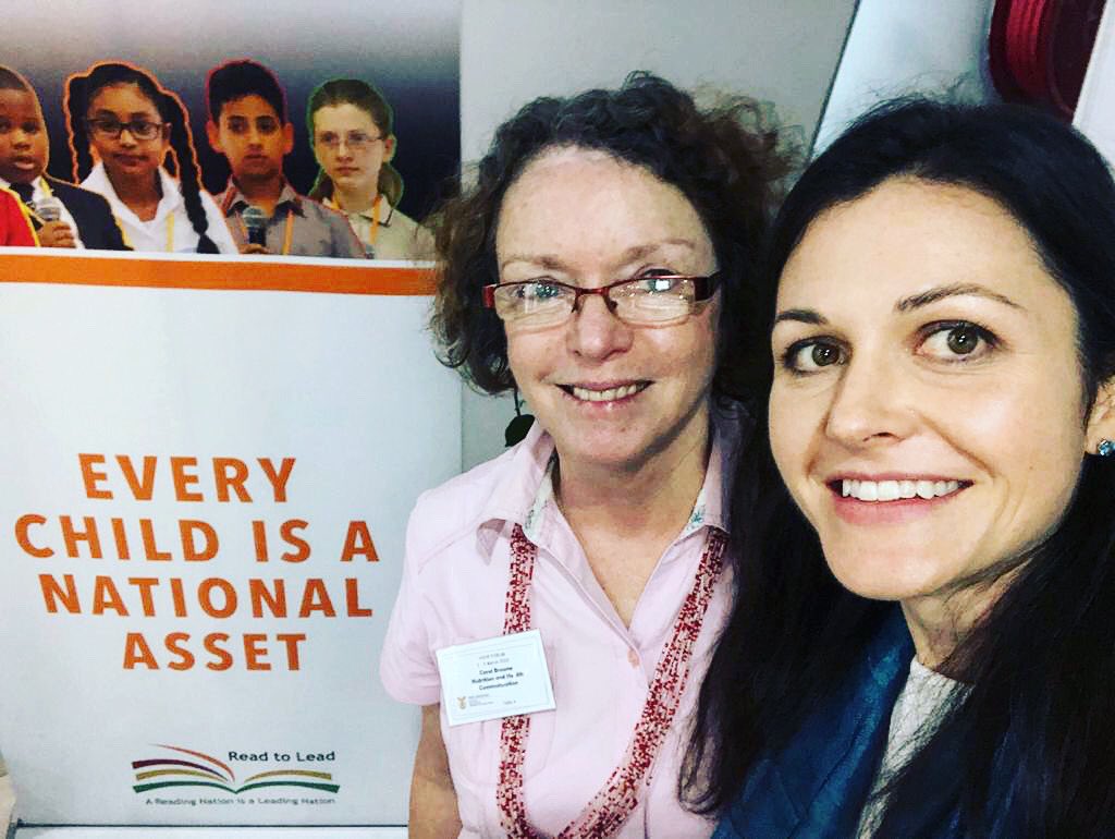Two special woman in our lives! Carol Browne (left) is our Nutrition Consultant &amp; Kelly Scholtz is the foundation’s head Dietitian. They are both attending &amp; speaking at the National School Nutrition Programme Forum. Blessed to have experts like these two on our team! <a href="/DBE_SA/">Dep. Basic Education</a>