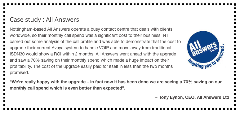 HB_Digital's tweet image. We were able to help All Answers save 70% on their money call spend with our product suppliers at NT Voice and Data Solutions 🙌

j.mp/2uWhneK