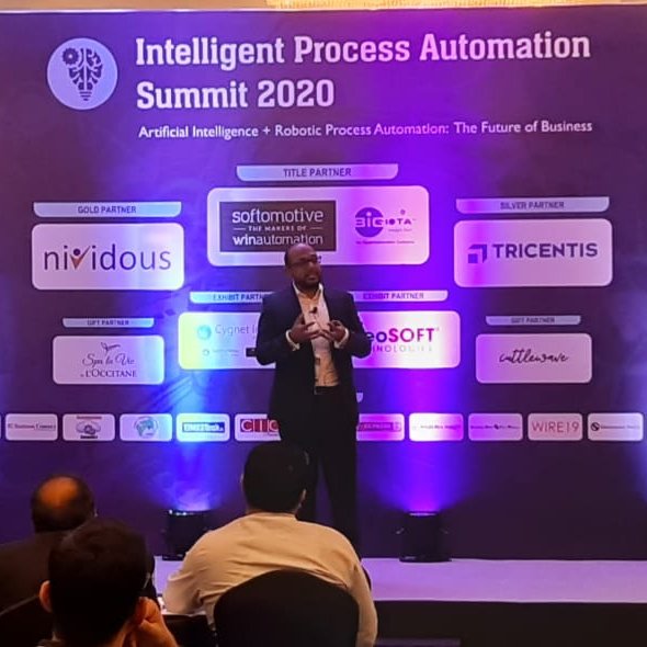 GoldCommIndia's tweet photo. Abhishek Kothari, Co-Founder at FlexiLoans presenting the keynote session 'Impact &amp; Applications of AI+RPA in today's world' at the #IPASummit 2020 today.

#IPASummit #ProcessAutomation #IPA #RPA #RoboticProcessAutomation #AI #ML #Data #Analytics #digitization #Automation https://t.co/7uWtXcgE2S