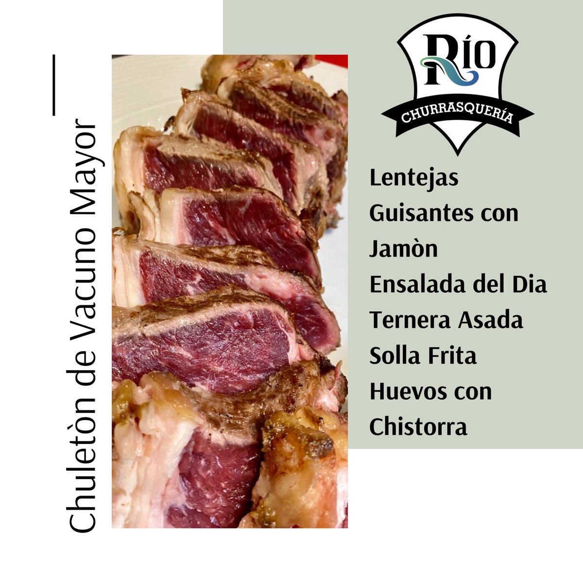 IbenseHeladeria's tweet photo. Además de un buen chuleton de vacuno mayor o un buen churrasco puedes comer nuestro menú del día #rioparrillada #menudeldia #churrasco #chuleton #comerenourense #comerbien https://t.co/1O4q5DArbu