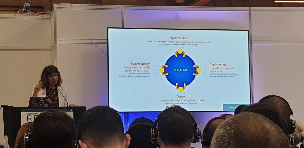 HTA_Tweets's tweet photo. Excellent presentation from @IndraJoshi10 about how the @NHSX AI Lab will act as a hub for knowledge & drive system change. @HTA_Tweets were delighted that the Lab's AI award was announced at our Parliament & HealthTech #HealthTech2020 on 28th January. #DHRewired20 https://t.co/r1mRTh3hDN