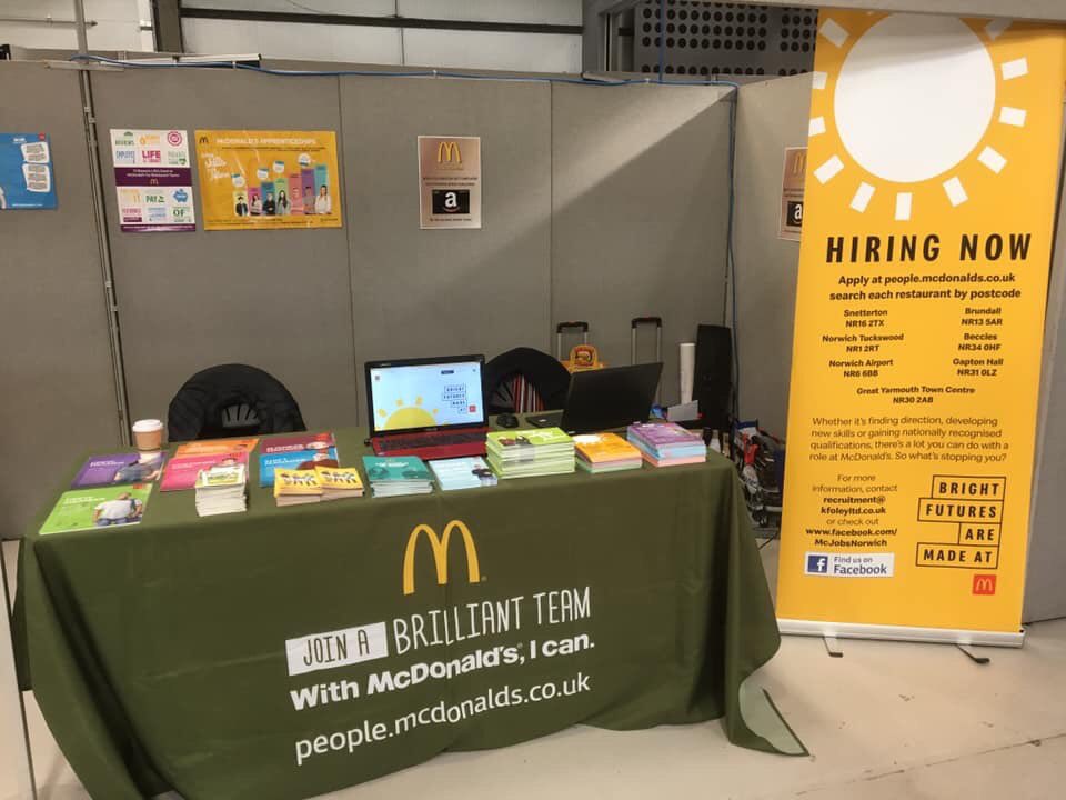 @norfolkskills All ready for meeting students from Norfolk and Suffolk over the next 2 days @theshowground. We are talking jobs with prospects and Apprenticeships as well as our market leading training programmes from Hospitality to Business Management degrees. #Careers