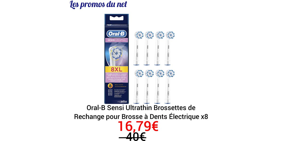 PromosLes's tweet image. 🔴 Oral-B Sensi Ultrathin Brossettes de Rechange pour Brosse à Dents Électrique x8
🔴Le site pour profiter de l'offre ⬇️ ⬇️ ⬇️
linktr.ee/les_promos_du_…
〰️ 〰️ 〰️ 〰️ 〰️ 〰️ 〰️ 〰️ 〰️ 
✔️Non oubliez pas de partager cette offre avec vos amis ☺️ 👥👥 .