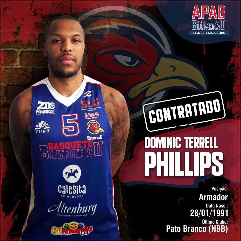 basqueteblu's tweet photo. Ele vem direto do NBB para vestir a camisa da Aracuã. O Basquete Blumenau anuncia oficialmente a contratação do ala/armador norte-americano Dominic Phillips, de 29 anos, que estava no Pato Basquete.

Seja bem-vindo a Blumenau! https://t.co/uhYR7QAwqU
