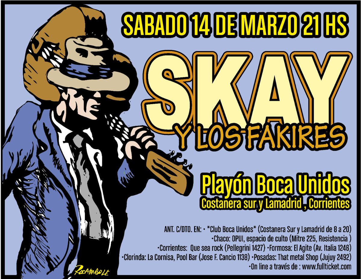 espev1's tweet photo. Con marzo se activa todo! llega el #rock del bueno con el flaco @skayylosfakires el sábado 14 en @RiberaProduc https://t.co/N9SI00AndK