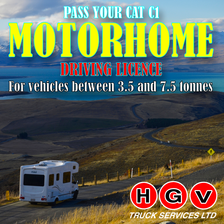 hgvtraining's tweet photo. Pass your Cat C1 Motorhome Driving Test for Motorhomes between 3.5 and 7.5 tonnes. Our courses are run by friendly, knowledgeable instructors and have high first-time pass rates. To get on the road this Spring find out more by calling Ken on 01204 523 235. https://t.co/0rMCqFbV56