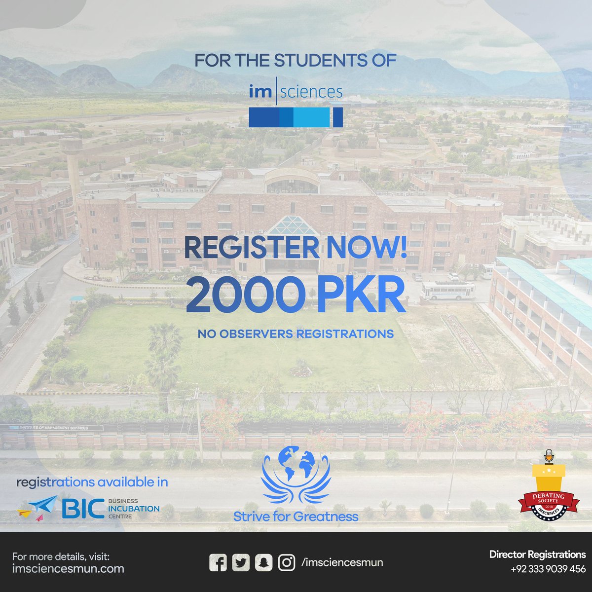 imsciencesmun's tweet photo. Team IM|MUN presents something for the students of IM|Sciences. You can now register with us for a premium of just Rs. 2000, the registrations are avaliable at the BIC office. Join us now!

#IMMUN20 #IMSciences #Leadership #Youth #Opportunity #Dialogue #GlobalConference https://t.co/1M7cDYo4Gm