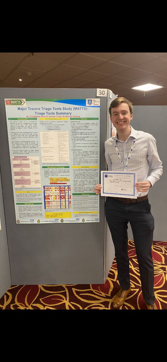 MATTS Study (@matts_study) on Twitter photo A very happy prize winner! Chris Holt from the <a href="/MATTS_Study/">MATTS Study</a> takes the Highest Quality Research prize and a trip to Australia! <a href="/999EMSRF/">999EMSResearchForum</a> A very happy prize winner! Chris Holt from the <a href="/MATTS_Study/">MATTS Study</a> takes the Highest Quality Research prize and a trip to Australia! <a href="/999EMSRF/">999EMSResearchForum</a>
