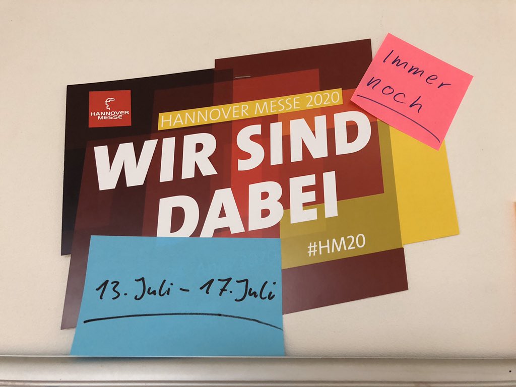 Urlaub verschoben, Projektplan angepasst, Hotel umgebucht. Dann zeigen wir unsere Lösung zum #Edge #Computing #Service für die #industrie40 eben auf der <a href="/hannover_messe/">HANNOVER MESSE</a> im Juli🙂 @vernetzdich #IoT #HM20