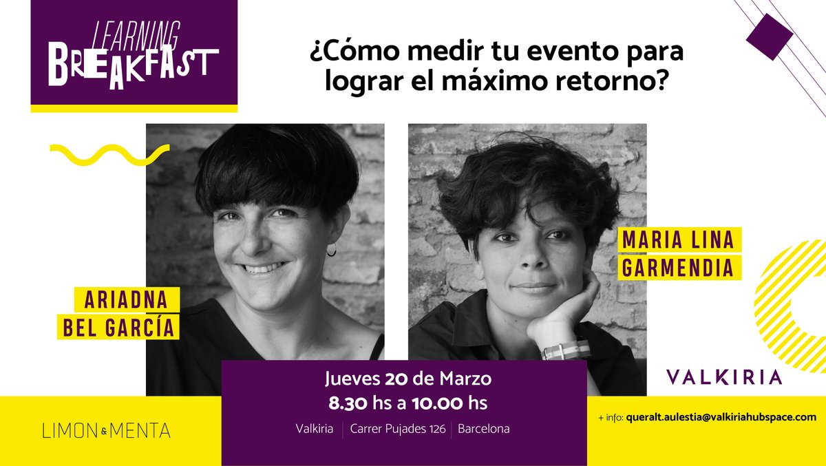 Valkiriahub's tweet image. ¿Cómo podemos medir un #evento? No es ninguna novedad que un evento es una herramienta de #conversión tan potente como importante para tus resultados. Próxima #LearningBreakfast by Valkiria el próximo 20 de marzo con Limón y Menta! ¿Nos acompañas?🔜📍 bit.ly/2vu38OD