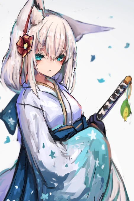 #絵フブキ
まだフブキちゃんの正月衣装描いたこと無かったので落書きじゃ〜い 