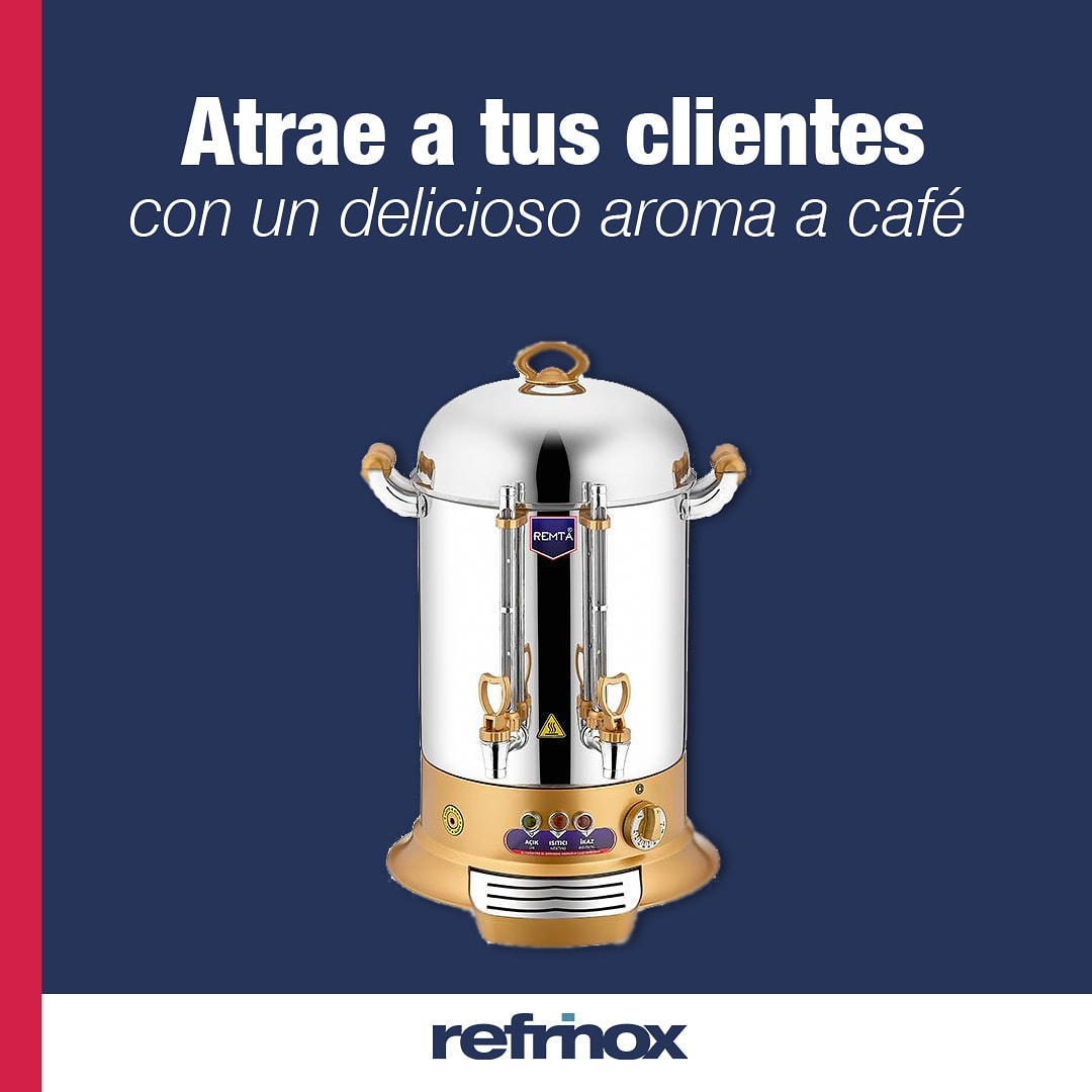 Refrinox's tweet image. Sirve delicioso café fresco durante todo el día con nuestra Cafetera #REMTA 😍☕
.
Tiene capacidad de 15 litros (75 tazas de café y hasta 300 tazas de café pequeños, aproximadamente).😁😅
. 
#Cafe #cafetera #Refrinox 🔥 #SomosLaSolucion 💪 #RefrinoxTuAliadoIdeal 👩‍🍳👨‍🍳
#restaurante
