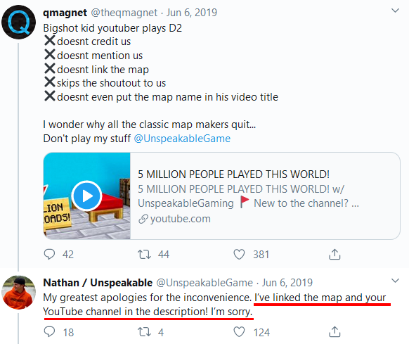 IJAMinecraft's tweet image. Giving credit only in those videos where you're called out, and then going on to conveniently "forget" about giving credit again. Business as usual, I suppose.