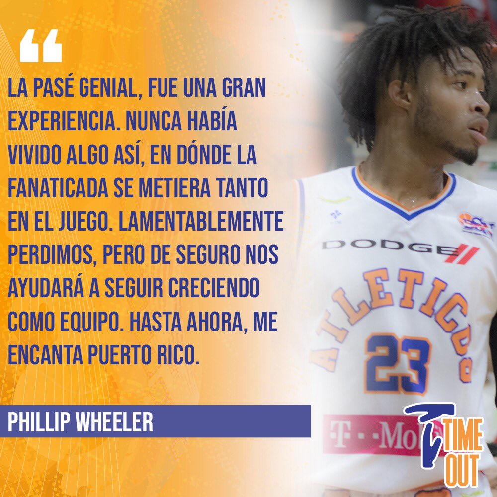 .<a href="/pjwheeler04/">Phillip.wheeler</a> anotó 9 puntos y capturó 6 rebotes en su debut con los <a href="/atleticosbsn/">Vitamina C 🍊🧃</a> en solo 14 minutos.

Los sangermeños regresan a la acción mañana cuando visiten a Guaynabo.