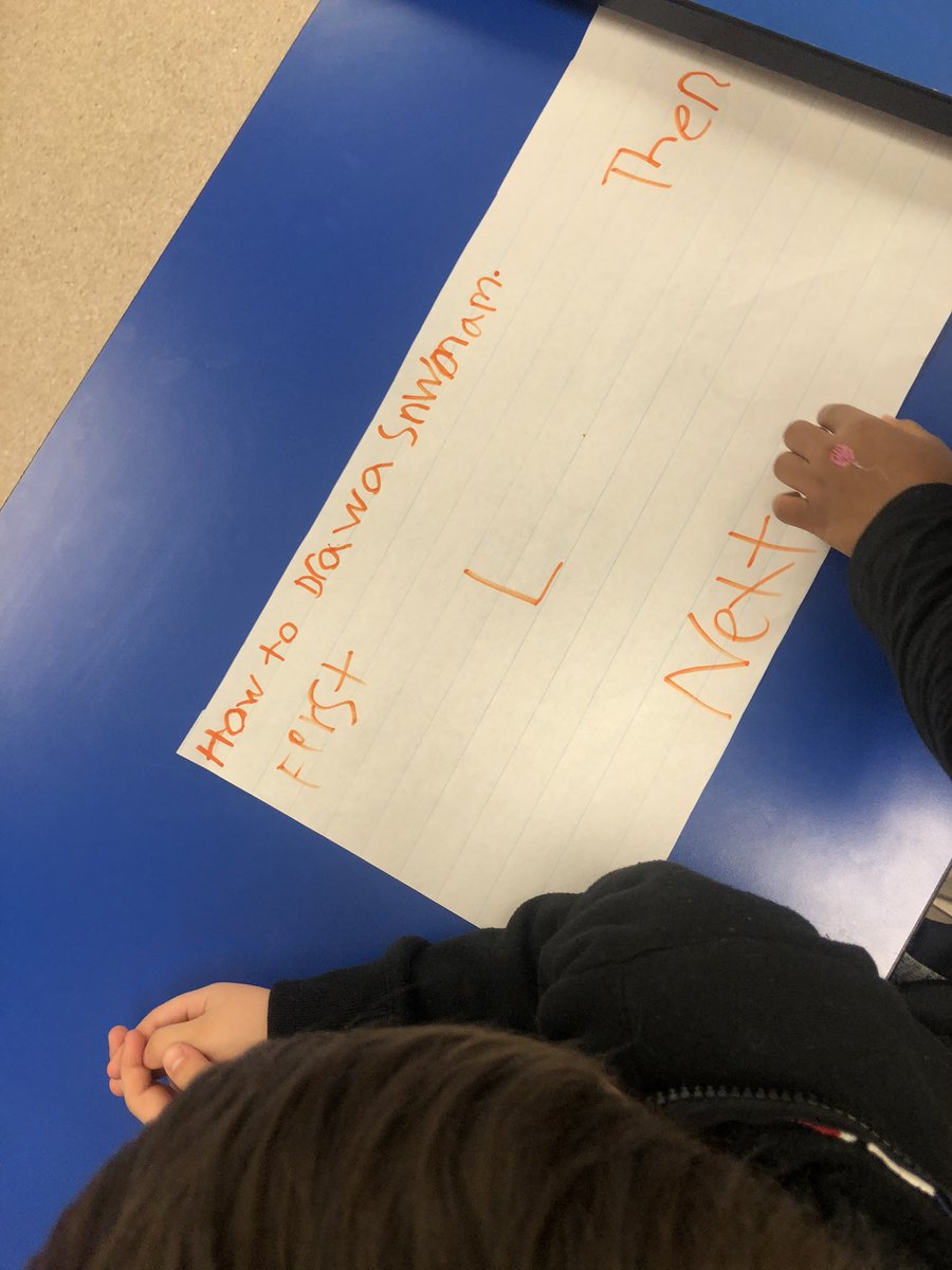 MsPacheco4's tweet photo. Students continue their procedural writing by working in groups to explain to me how to draw a snowman on the board! Love seeing the improvement in their writing over the past couple weeks and the strategies they use to make sure they have transition words (first, then, last) https://t.co/f5MMiz0kl1