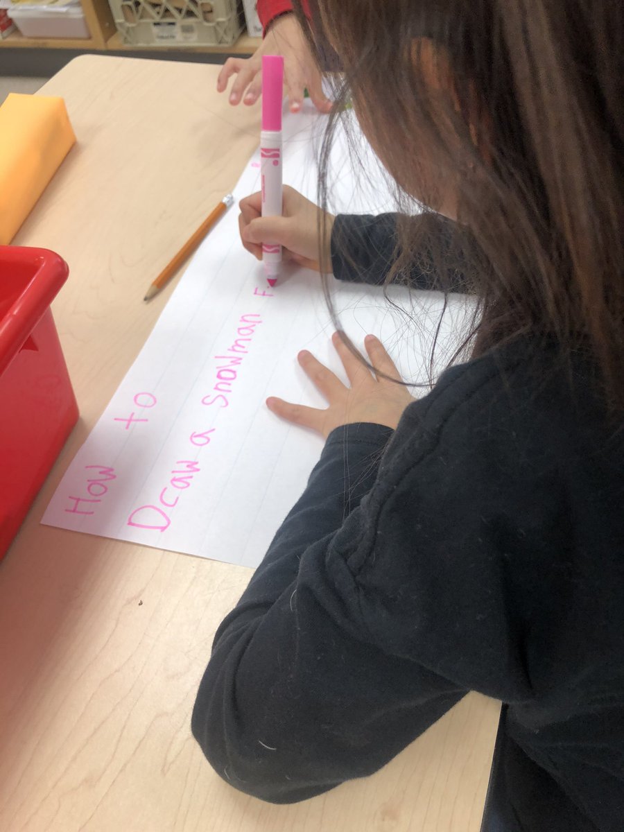 MsPacheco4's tweet photo. Students continue their procedural writing by working in groups to explain to me how to draw a snowman on the board! Love seeing the improvement in their writing over the past couple weeks and the strategies they use to make sure they have transition words (first, then, last) https://t.co/f5MMiz0kl1