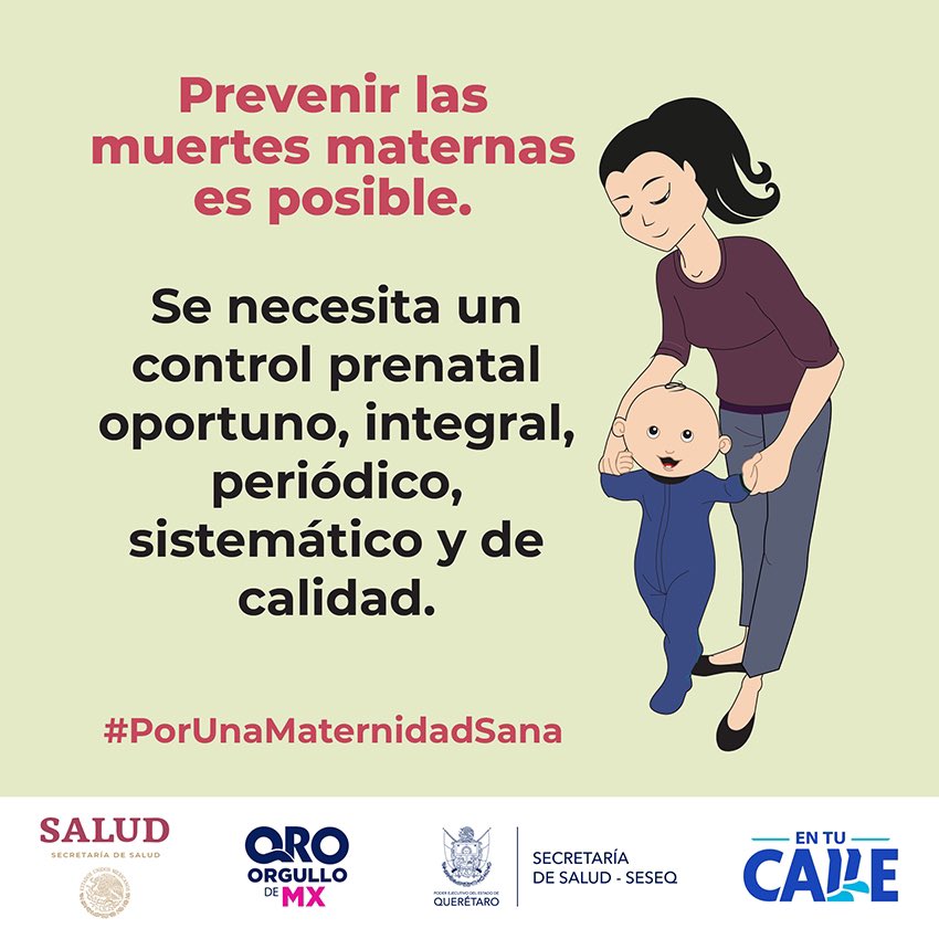 La atención médica especializada antes, durante y después del parto es importante para el cuidado de la salud de la madre y su bebé. #PrevenirEstáEnTi #PorUnaMaternidadSana